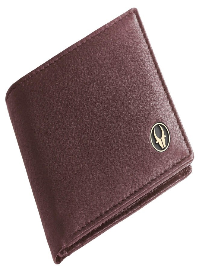 WildHorn RFID Protected Leather Wallet for Men I 2 Currency Compartment I 6 Card Slots I 1 Coin Pocket (Maroon) - Image 2